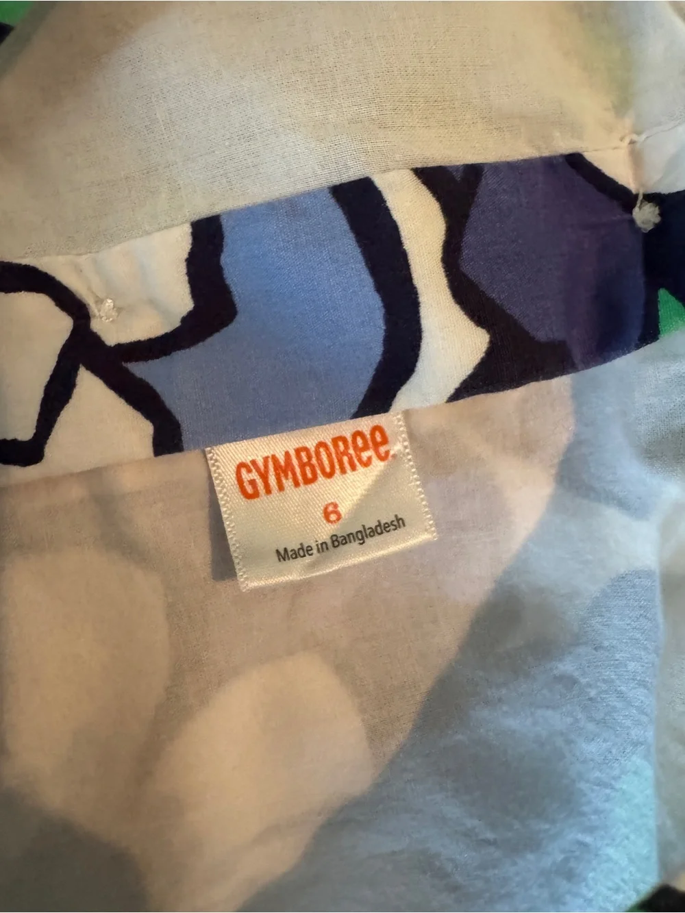 Gymboree Cotton Floral Dress in Blue,‎ White & Green Accents Size 6